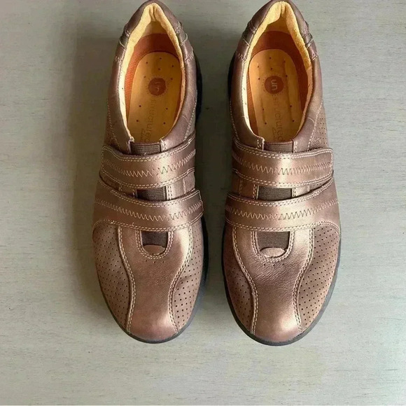 Clarks Unstructured Brown Bronze Leather Casual Slip On Shoes Loafer Women 8 - Picture 6 of 14